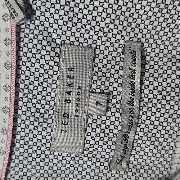 Ted Baker Men's White Button-Up Shirt Size 7 - Picture 3 of 6